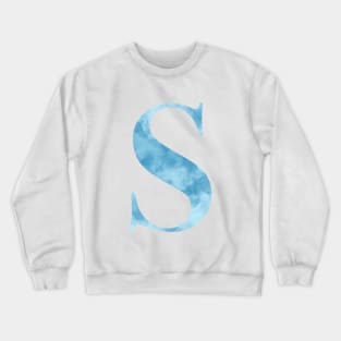 Clouds Blue Sky Initial Letter S Crewneck Sweatshirt